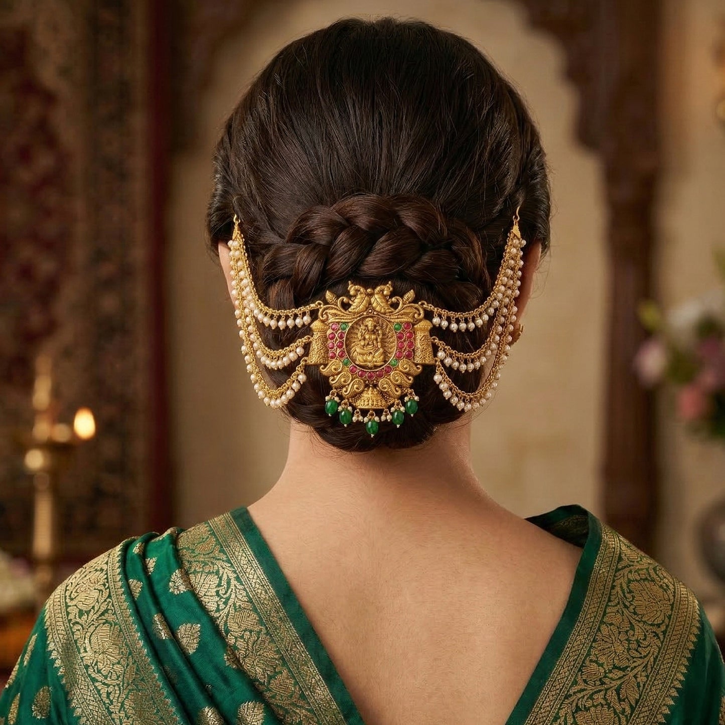 Yellow Chimes bridal juda pin - ethnic jewelry for women