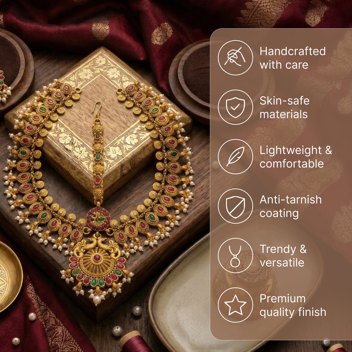 Yellow Chimes mahatik hair jewellery - bridal elegance