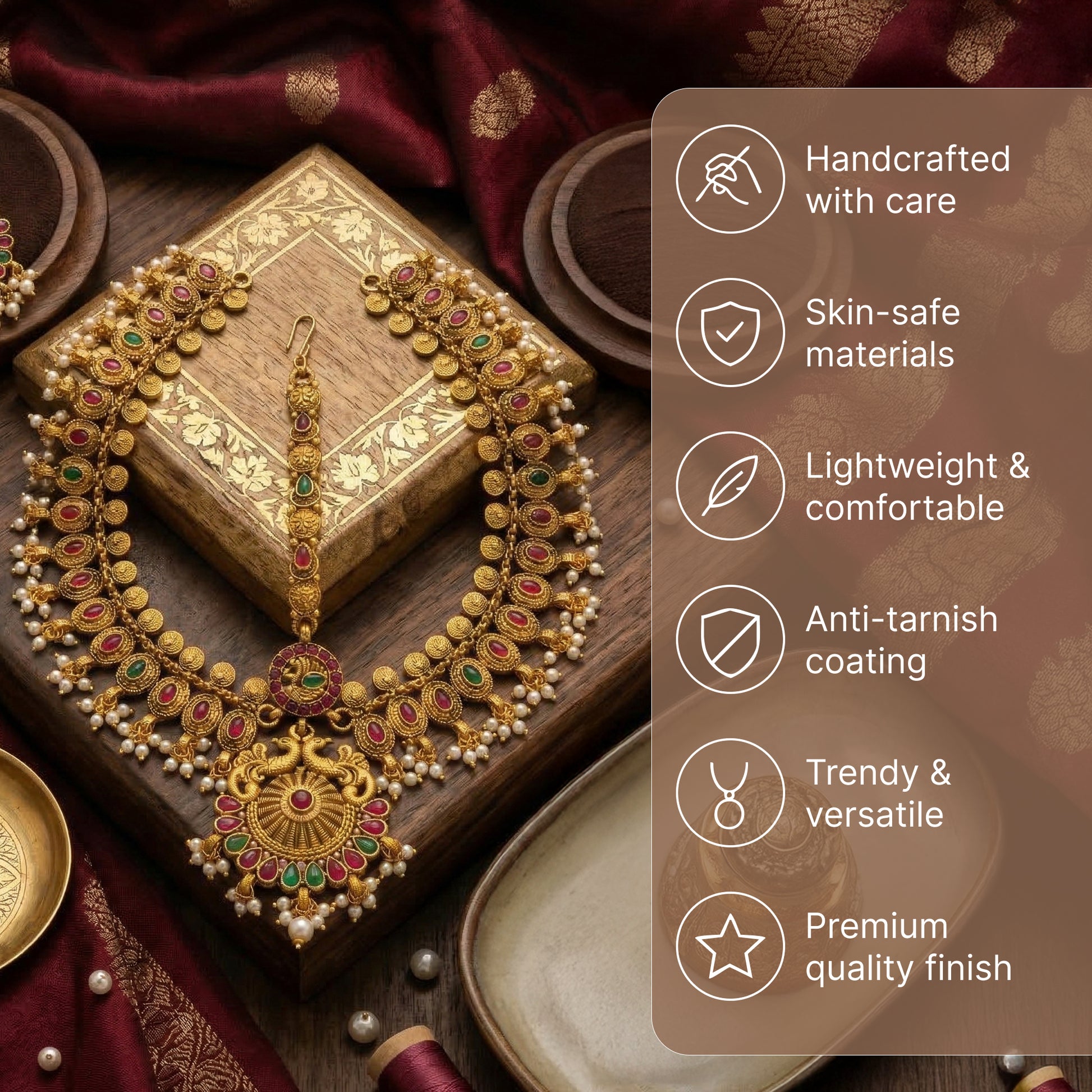 Yellow Chimes mahatik hair jewellery - bridal elegance