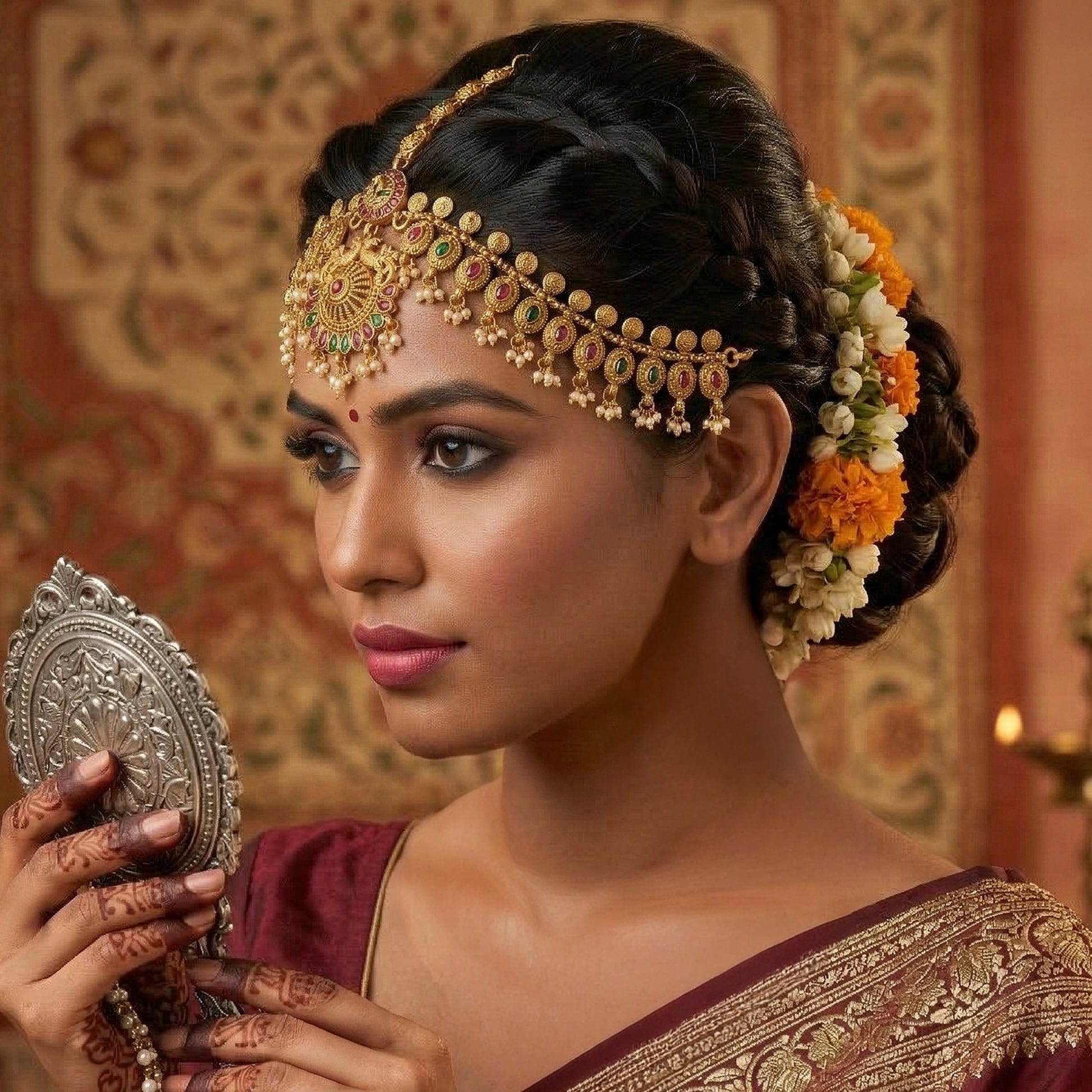 Yellow Chimes pearl drop mahapatti - elegant wedding gift