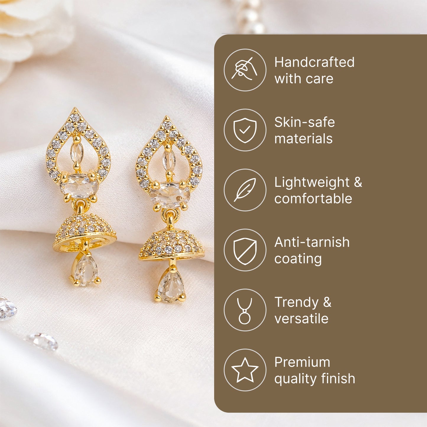 Yellow Chimes pink drop earrings - festive celebrations accessory
