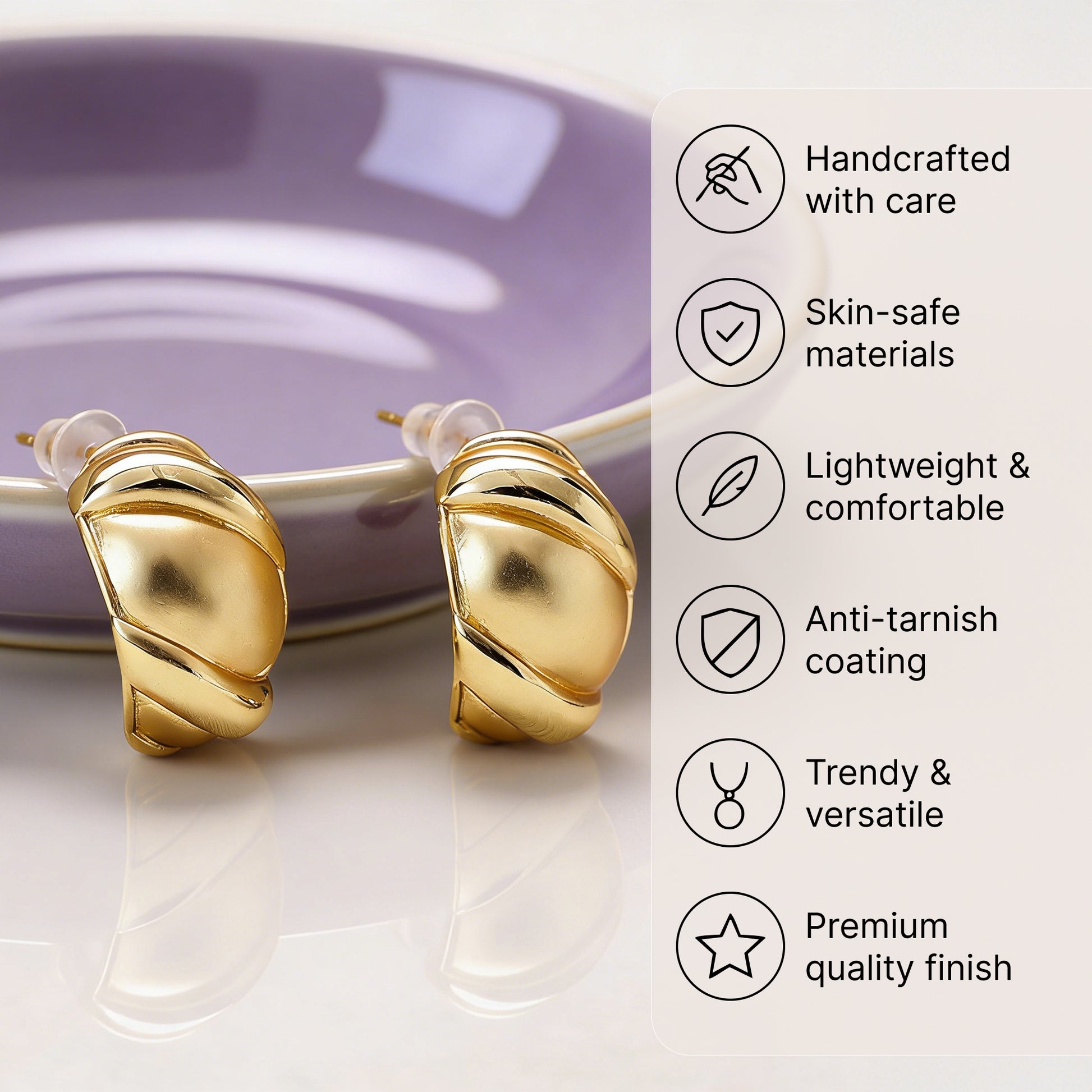 Yellow Chimes gold tone earrings - everyday style accessory