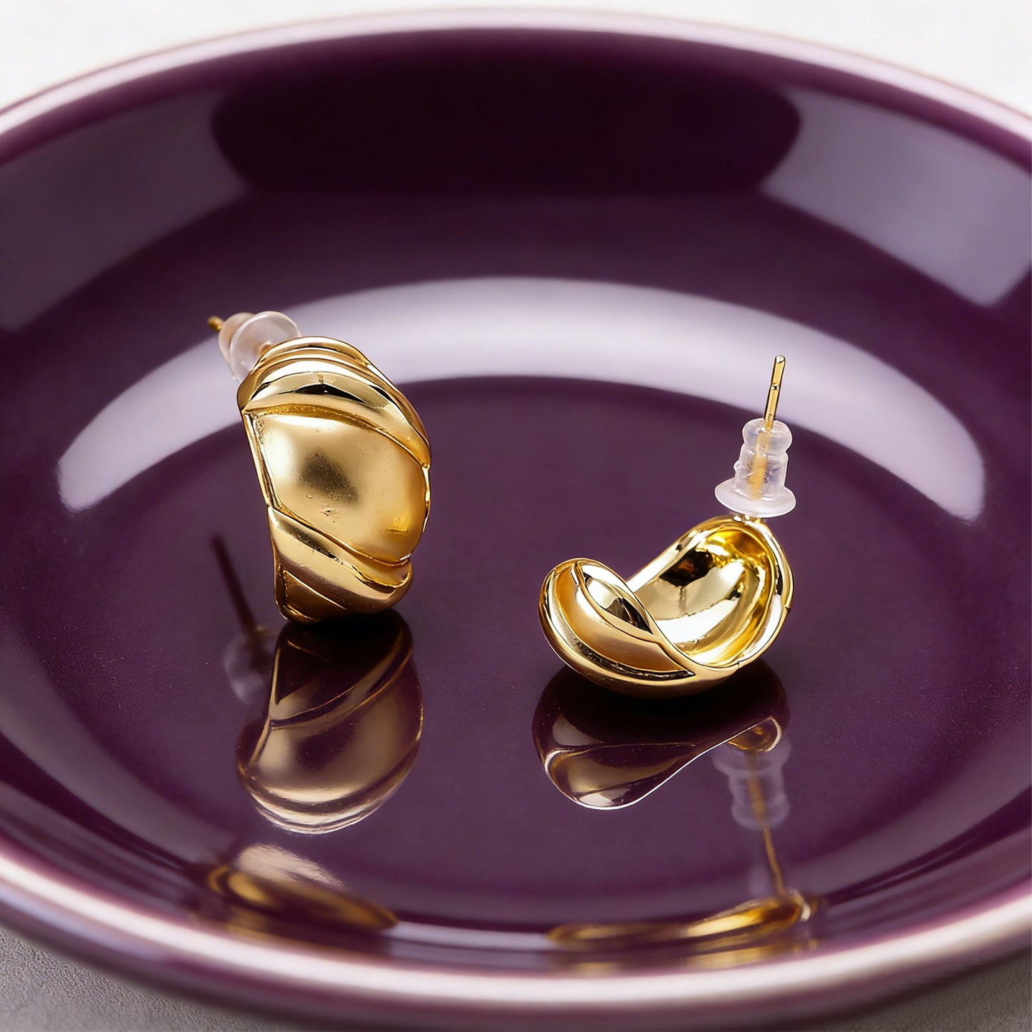 Yellow Chimes minimal leaf design earrings - ideal gift option
