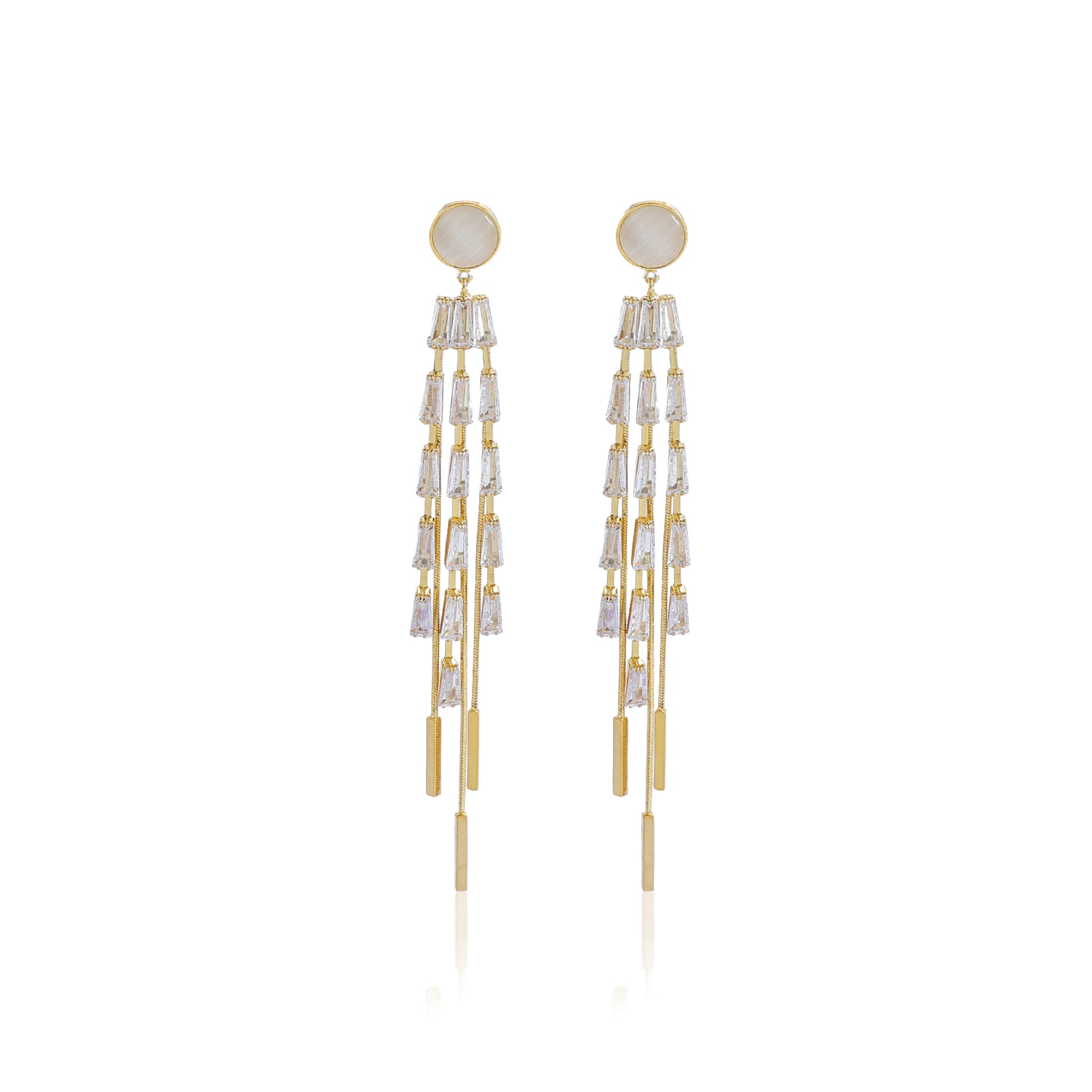 Yellow Chimes gold earrings - lightweight stylish piece
