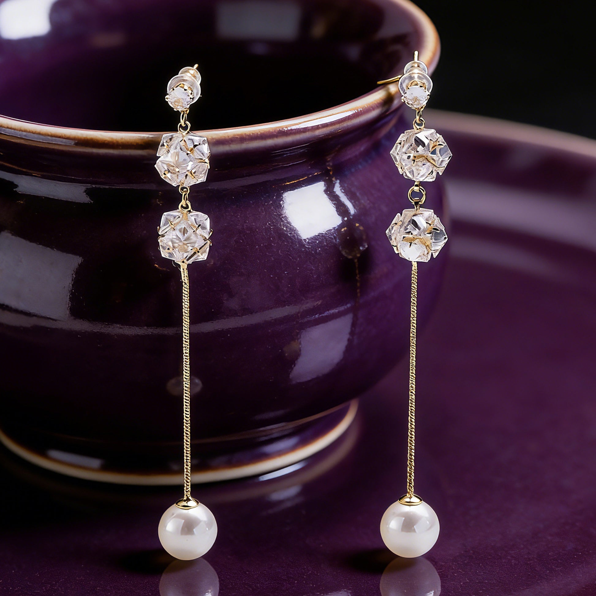 Yellow Chimes dangler earrings - stylish gift for women