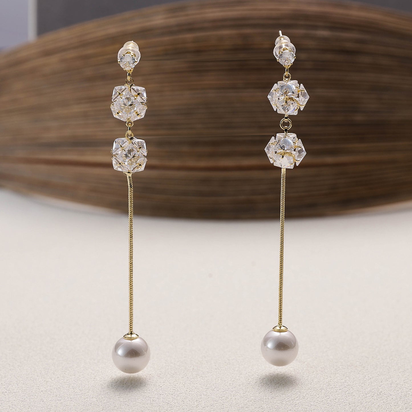 Yellow Chimes elegant pearl earrings - festive celebration accessory