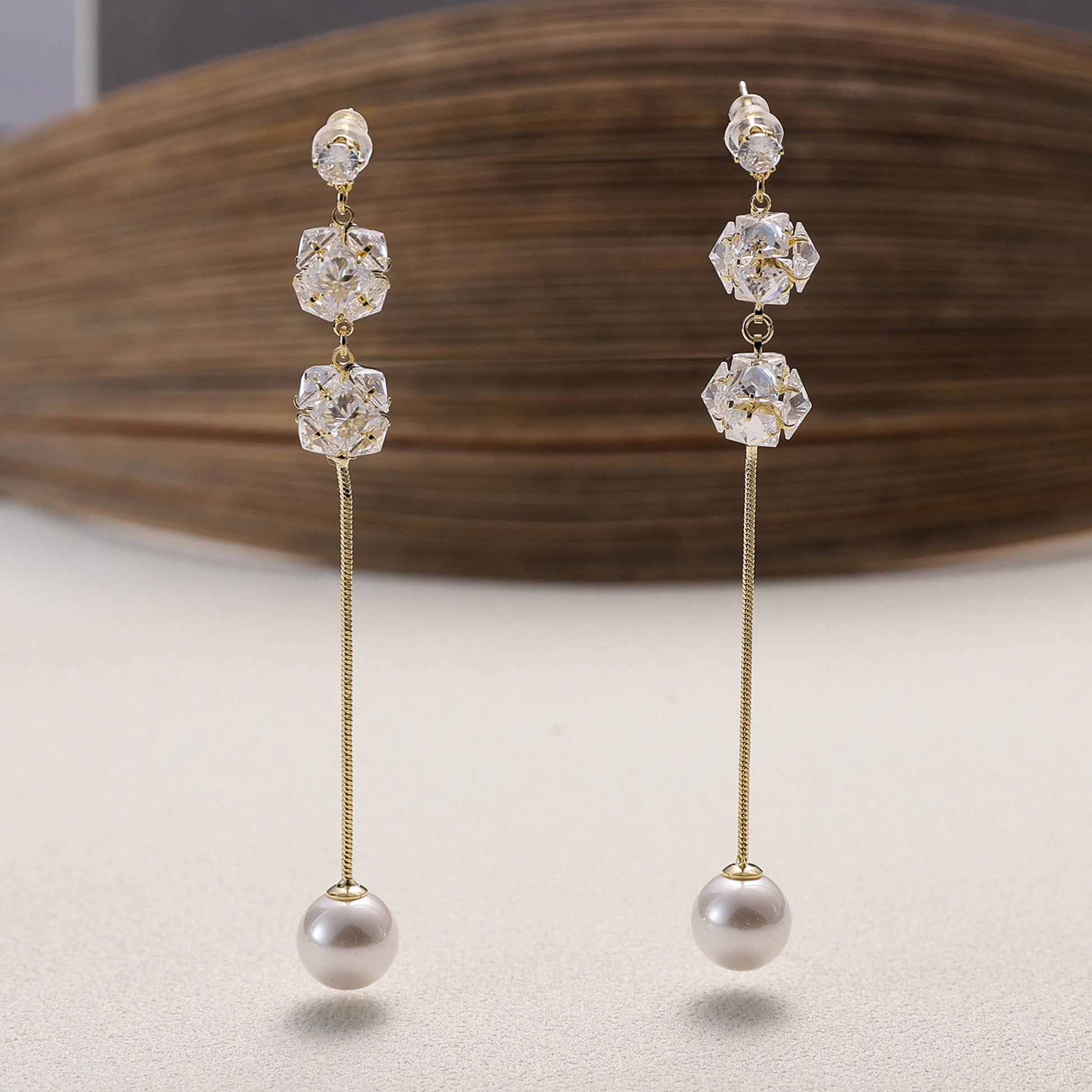 Yellow Chimes elegant pearl earrings - festive celebration accessory