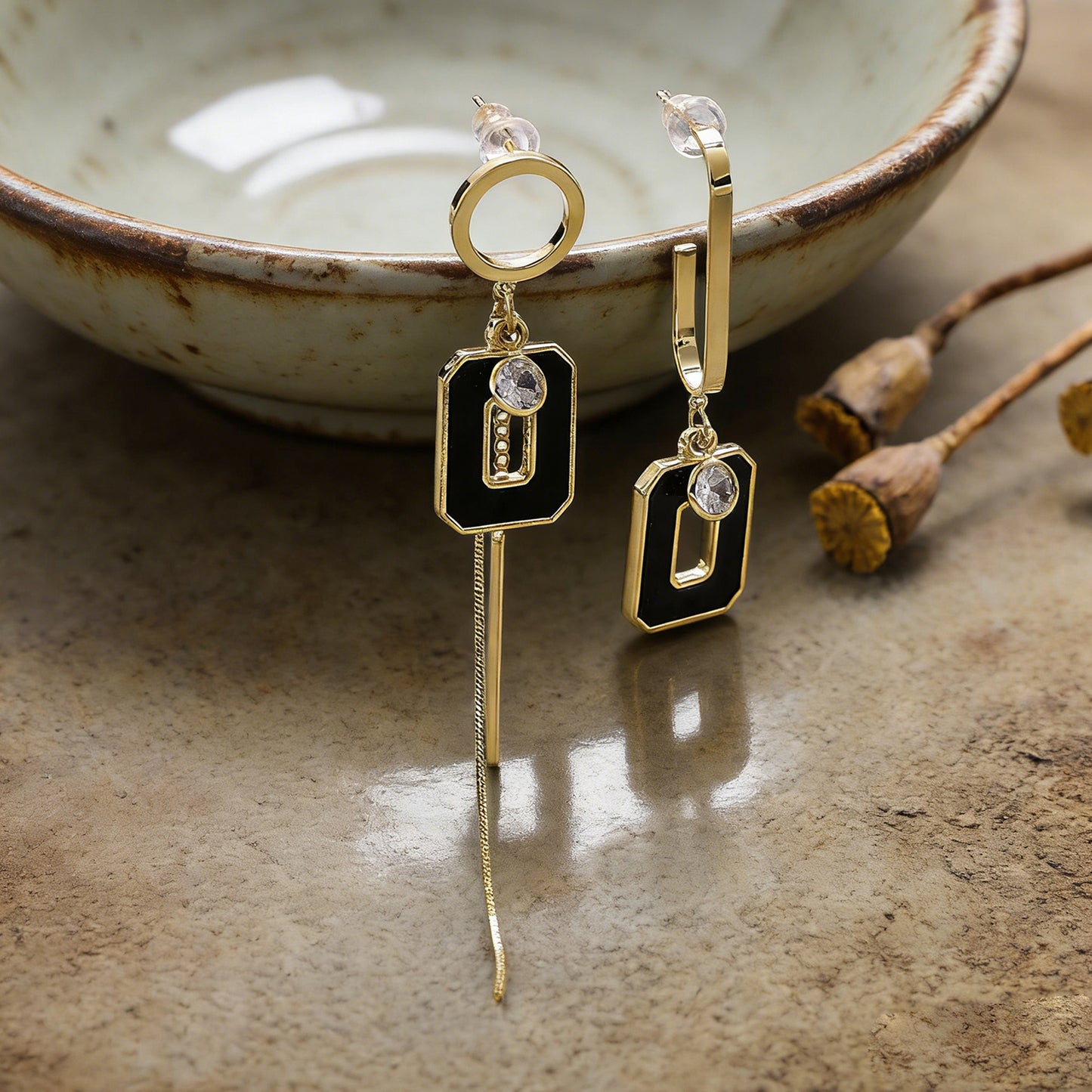 Yellow Chimes fashion geometric earrings - comfortable daily wear