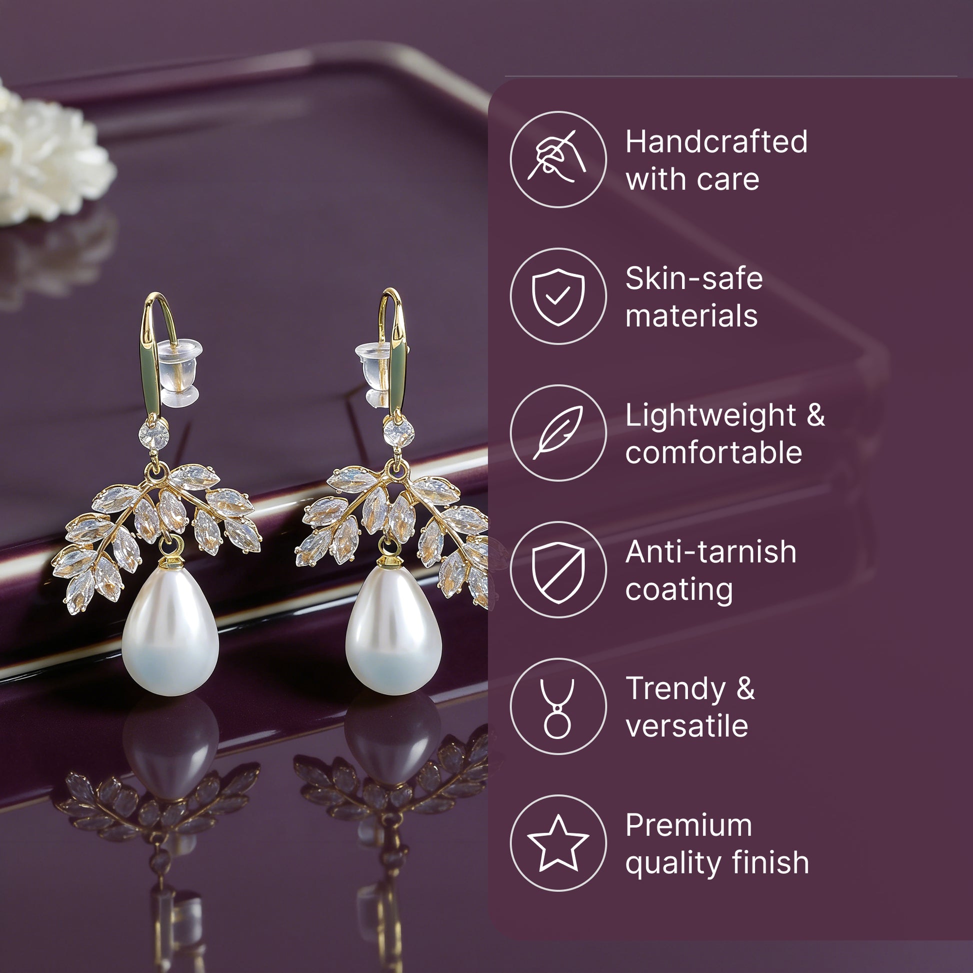 Yellow Chimes zircon studded earrings - festive occasions