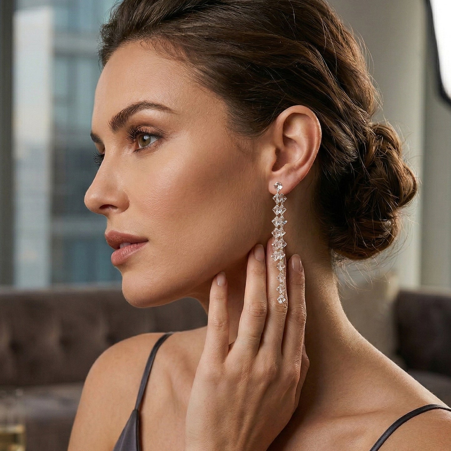 Yellow Chimes chain drop earrings - Gift for women