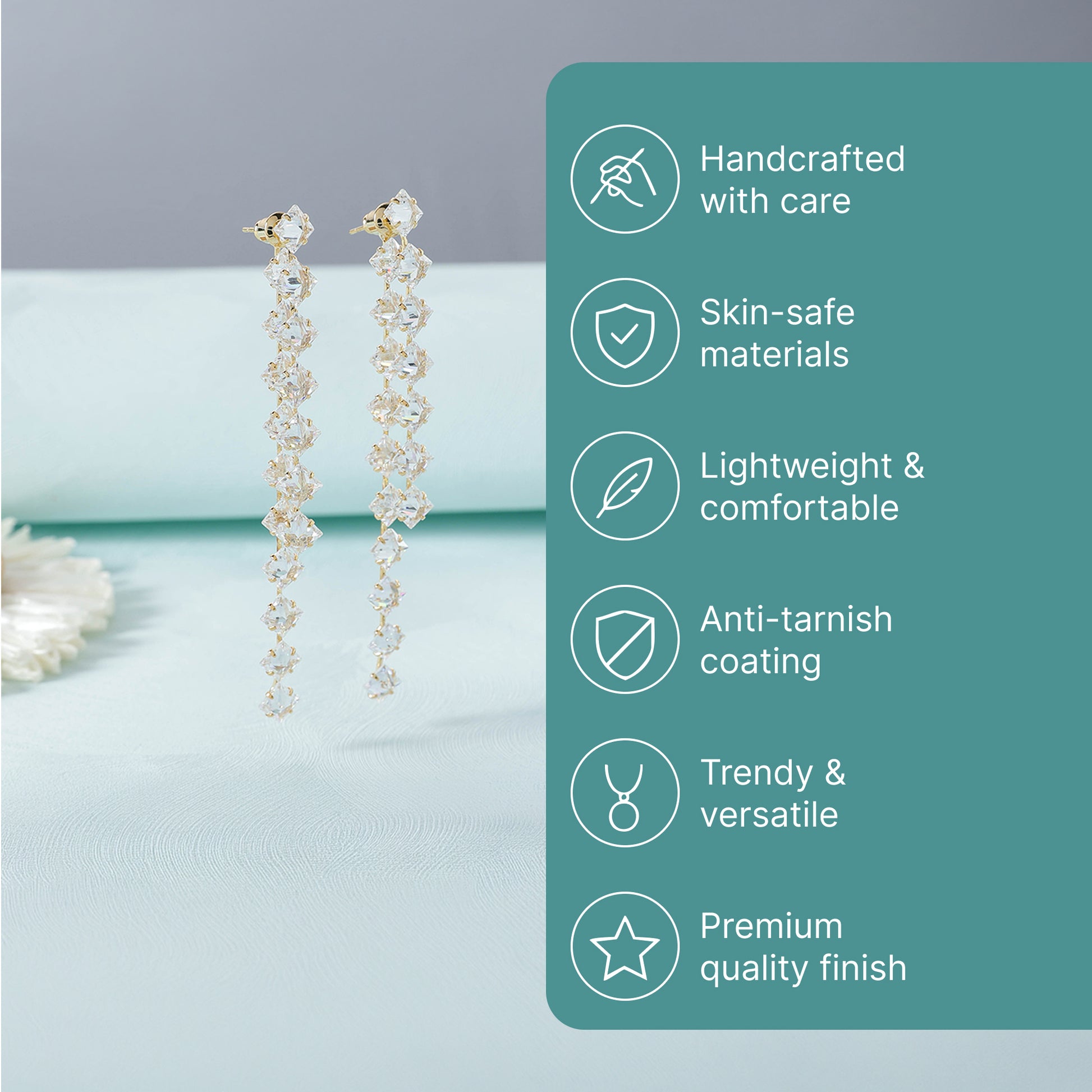 Yellow Chimes sparkling earrings - Ideal for evening events