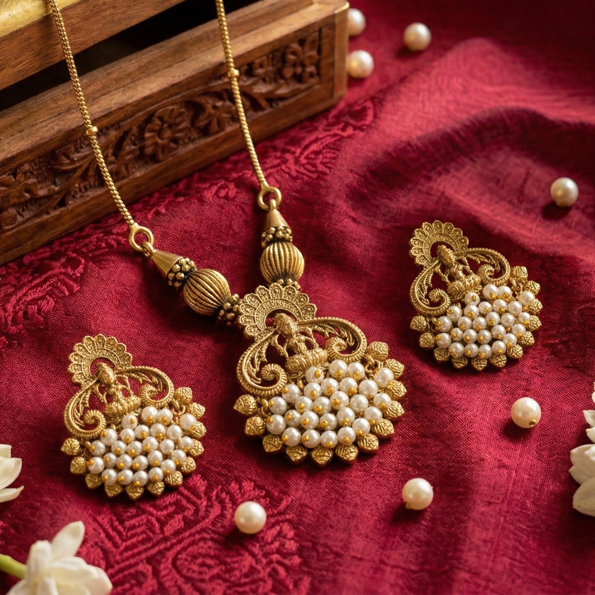 Yellow Chimes pearl jewellery set - cultural event