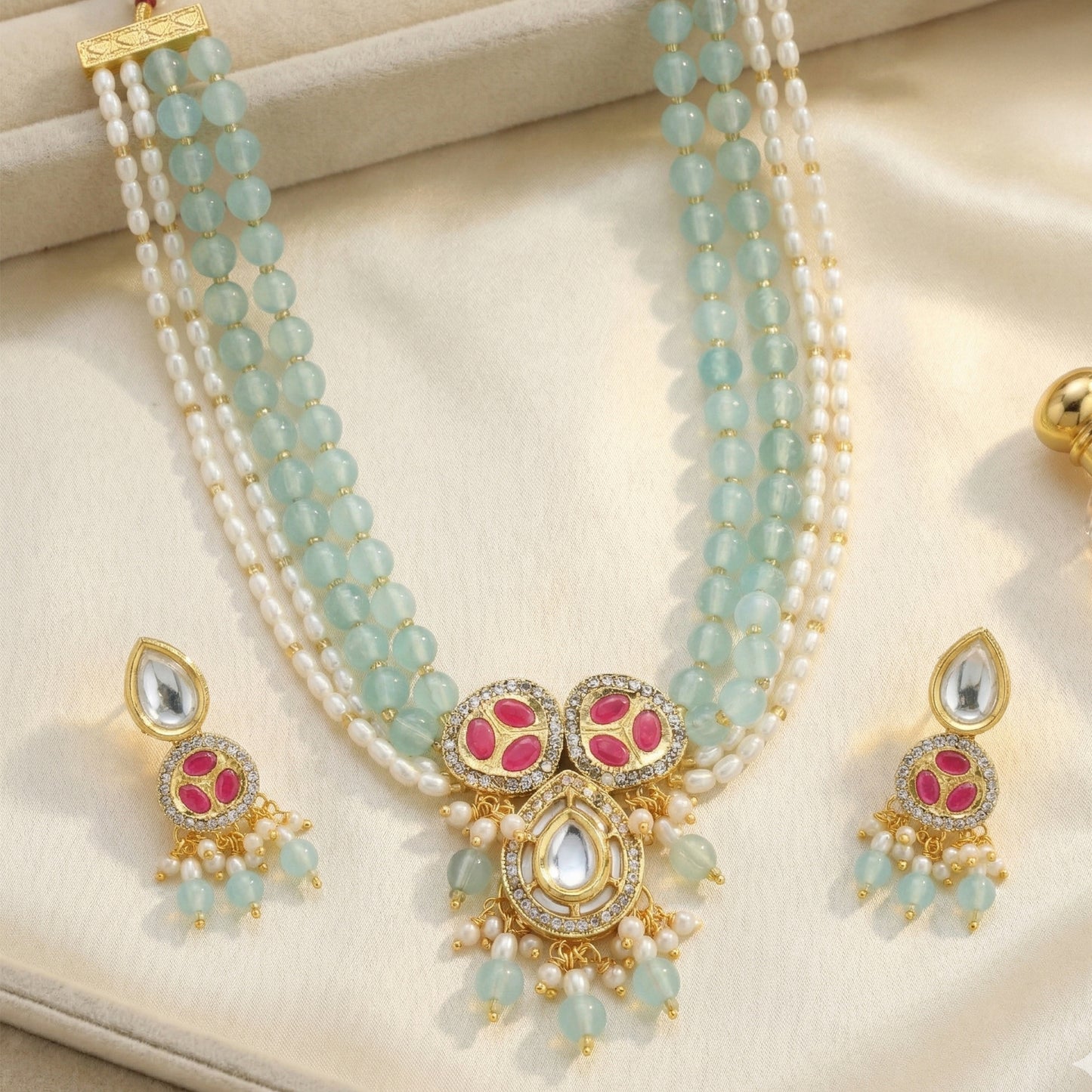 Yellow Chimes Kundan set - wedding attire