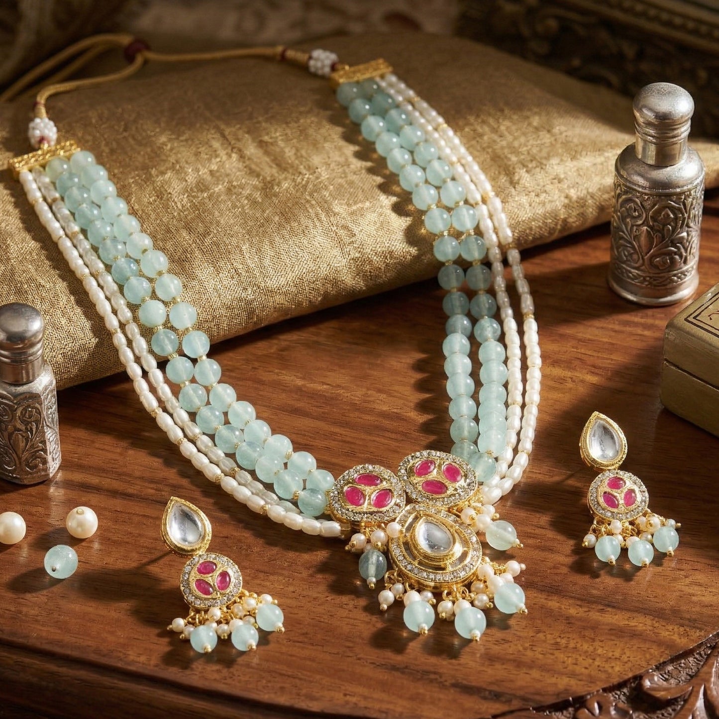 Yellow Chimes gold plated jewellery set - festive occasions