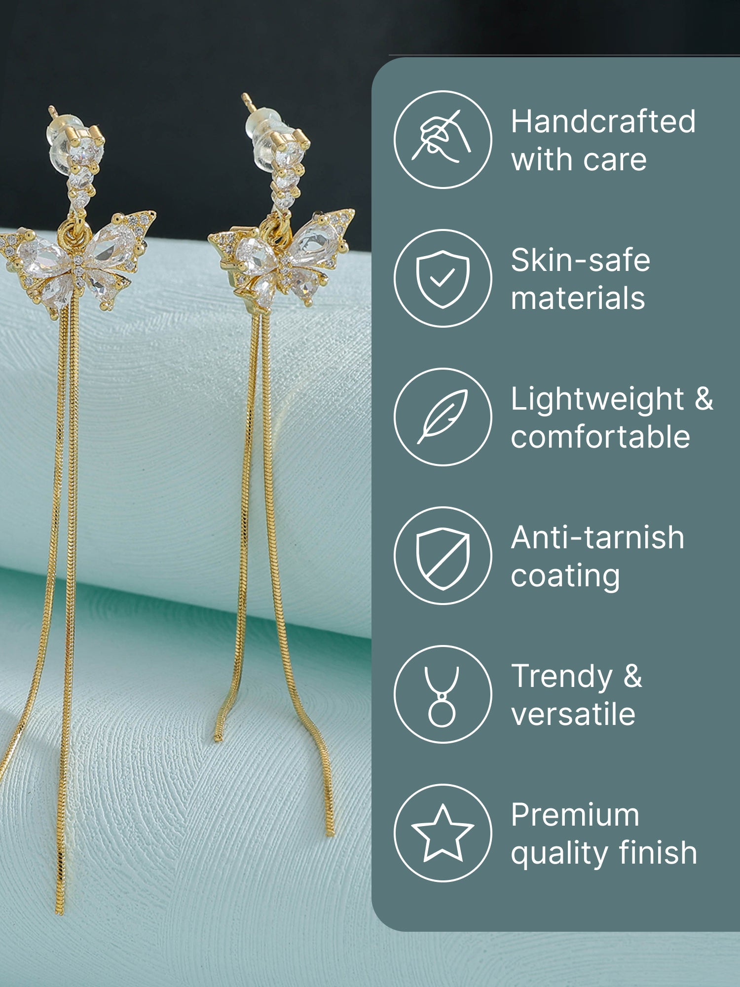 Yellow Chimes gold plated earrings - elegant festive accessory