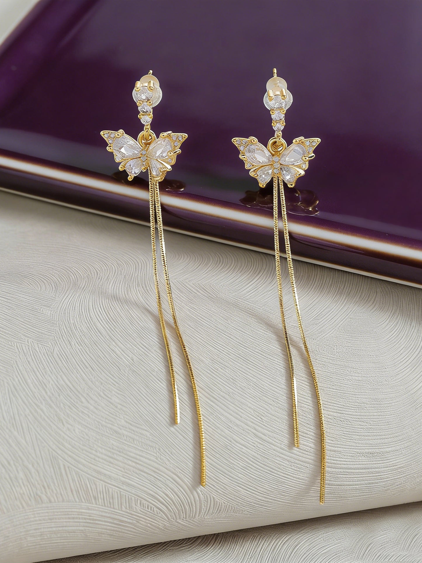 Yellow Chimes zircon studded earrings - lightweight jewelry