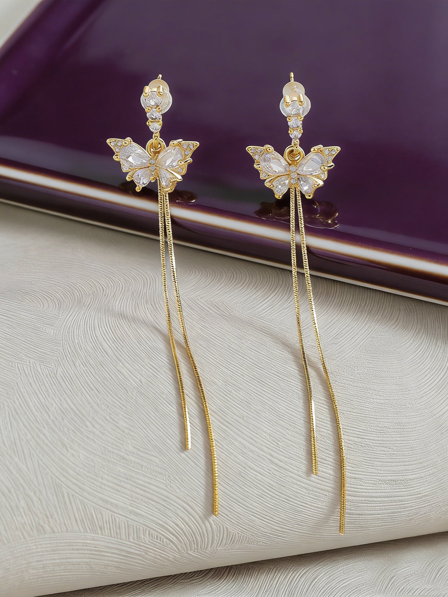 Yellow Chimes zircon studded earrings - lightweight jewelry