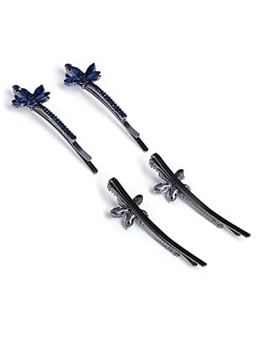 Kairangi Hair Pins for Women Girls Hair Accessories for Women Hair Pin 2 Pcs Crystal Blue Cute Floral Bobby Pins for Hair Pins for Girls Bobby Pins fro women Gift for Women and Girls