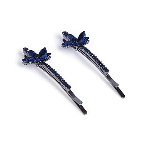 Kairangi Hair Pins for Women Girls Hair Accessories for Women Hair Pin 2 Pcs Crystal Blue Cute Floral Bobby Pins for Hair Pins for Girls Bobby Pins fro women Gift for Women and Girls