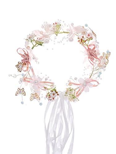 Kairangi Tiara for Women and Girls Floral Hair Vine for Women White Bridal Hair Vine Tiara Headband for Girls and Women Bridal Hair Accessories for Wedding.