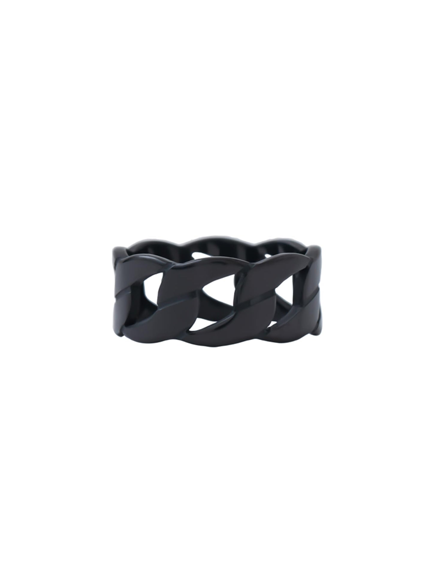 Yellow Chimes Rings For Men and Boys | Fashion Stainless Steel Band Ring | Men's Black Link Chain Band Style Finger Ring for Boys | Ideal Gift For Men and Boys