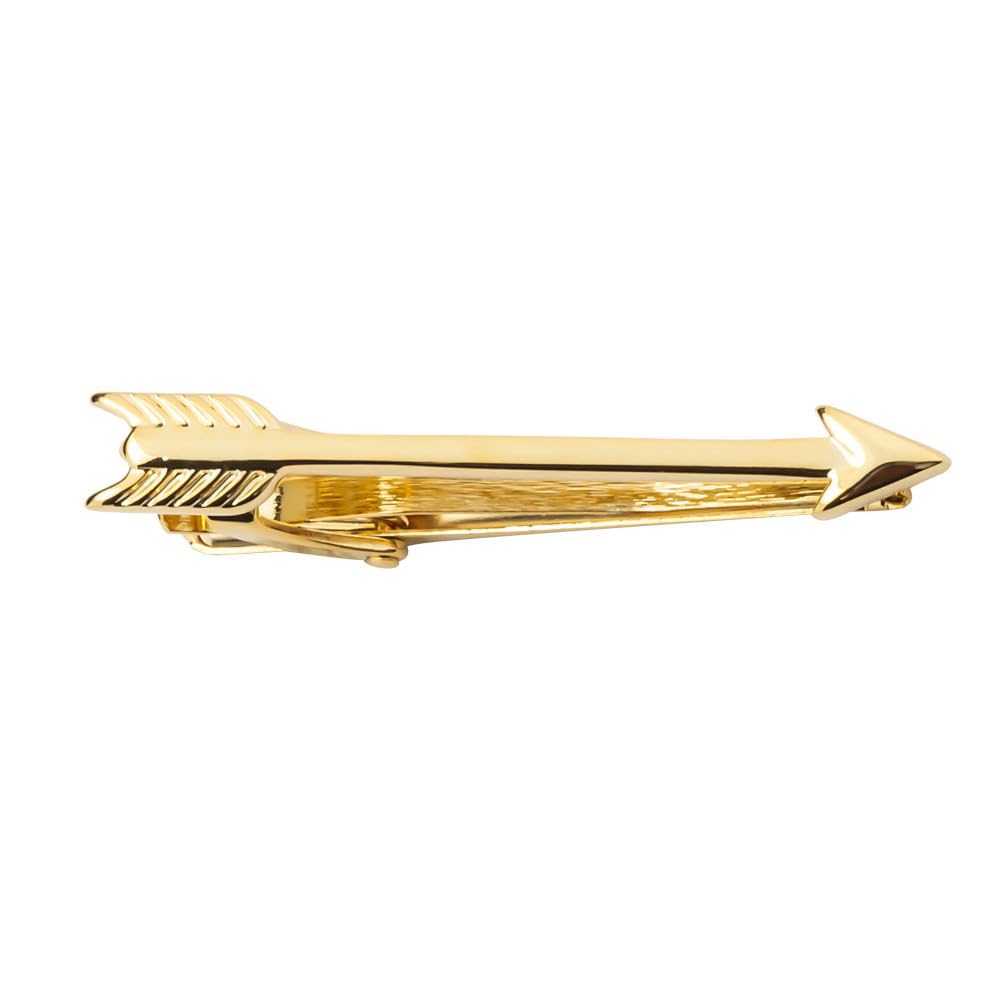 Yellow Chimes Tie Pin for Mens and Boys Stainless Steel Gold Toned Arrow Designed Tie Pin for Mens and Boys