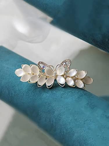 Kairangi Hair Clips for Women Girls Barrette Hair Clips for Women Hair Accessories for Women Butterfly Clip for Women Opal Stone French Barrette Hair Clips for Women and Girls Gift For Women & Girls