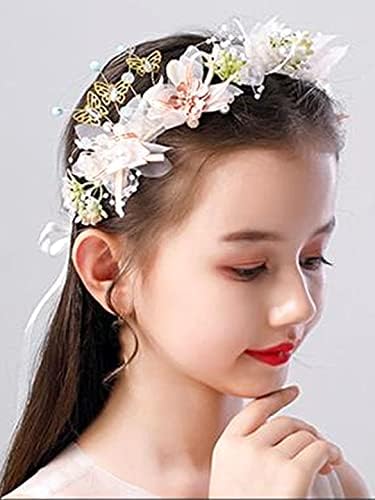 Kairangi Tiara for Women and Girls Floral Hair Vine for Women White Bridal Hair Vine Tiara Headband for Girls and Women Bridal Hair Accessories for Wedding.