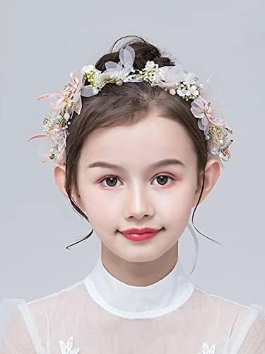 Kairangi Tiara for Women and Girls Floral Hair Vine for Women White Bridal Hair Vine Tiara Headband for Girls and Women Bridal Hair Accessories for Wedding.