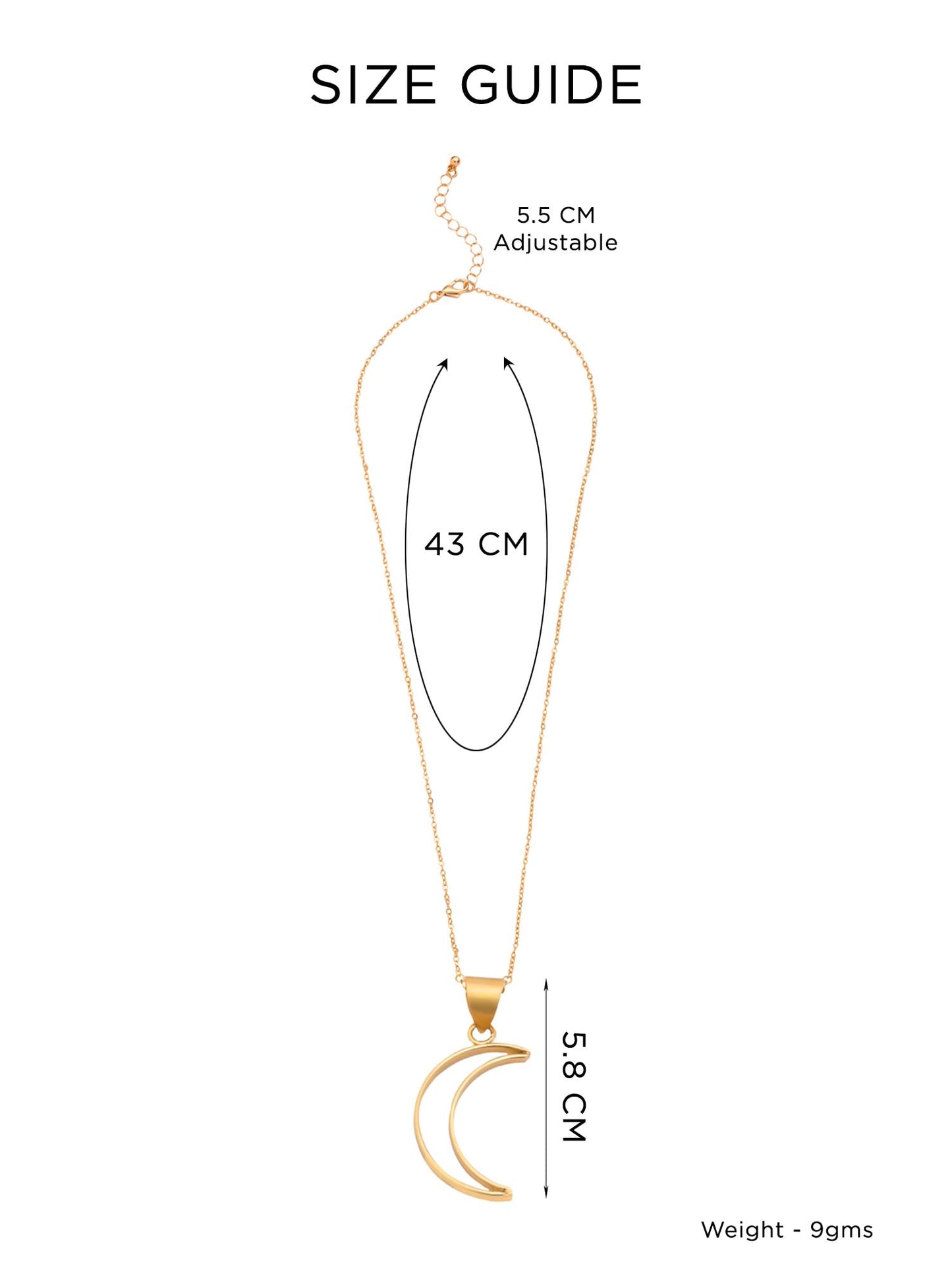 Yellow Chimes Pendant Necklace For Women | Fashion Golden Charm Pendant | Gold Plated Long Chain Necklace For Girls | Moon Shaped Necklace | Birthday Gift for Girls Anniversary Gift for Wife