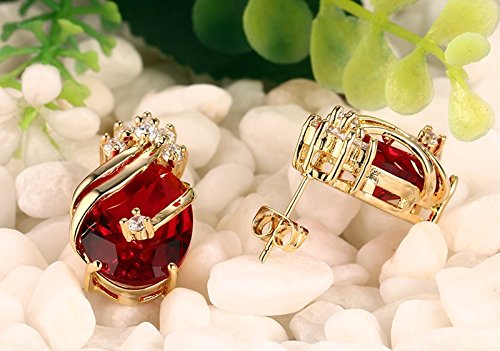 YELLOW CHIMES Crown Drop Red Gold Plated Pendant Set for Girls and Women