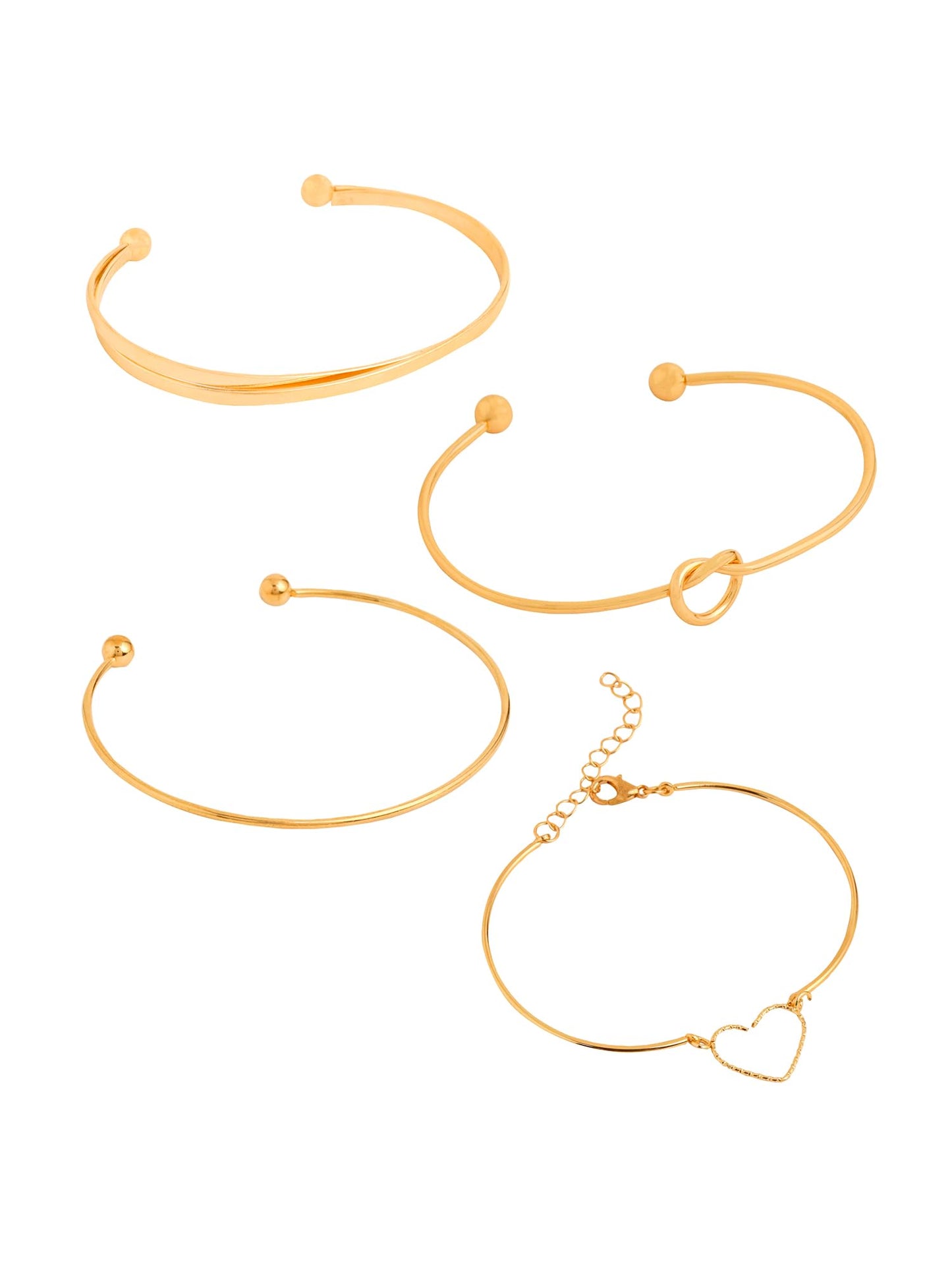 Yellow Chimes Combo Bracelet for Woman | Fashion Golden 4 Pcs Hand Bracelets Set for Women Hand Accessories for Women | Chain Bracelet for Girls | Birthday Gift for Women Anniversary Gift for Wife