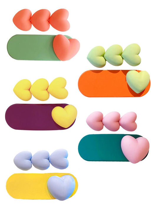 Melbees by Yellow Chimes Hair Clips for Girls Kids Hair Accessories for Girls Baby's Hair Clip Heart Shaped 10 PCS Multicolor Alligator Hair Clips For Hair Alligator Clips for Kids Teens Toddlers