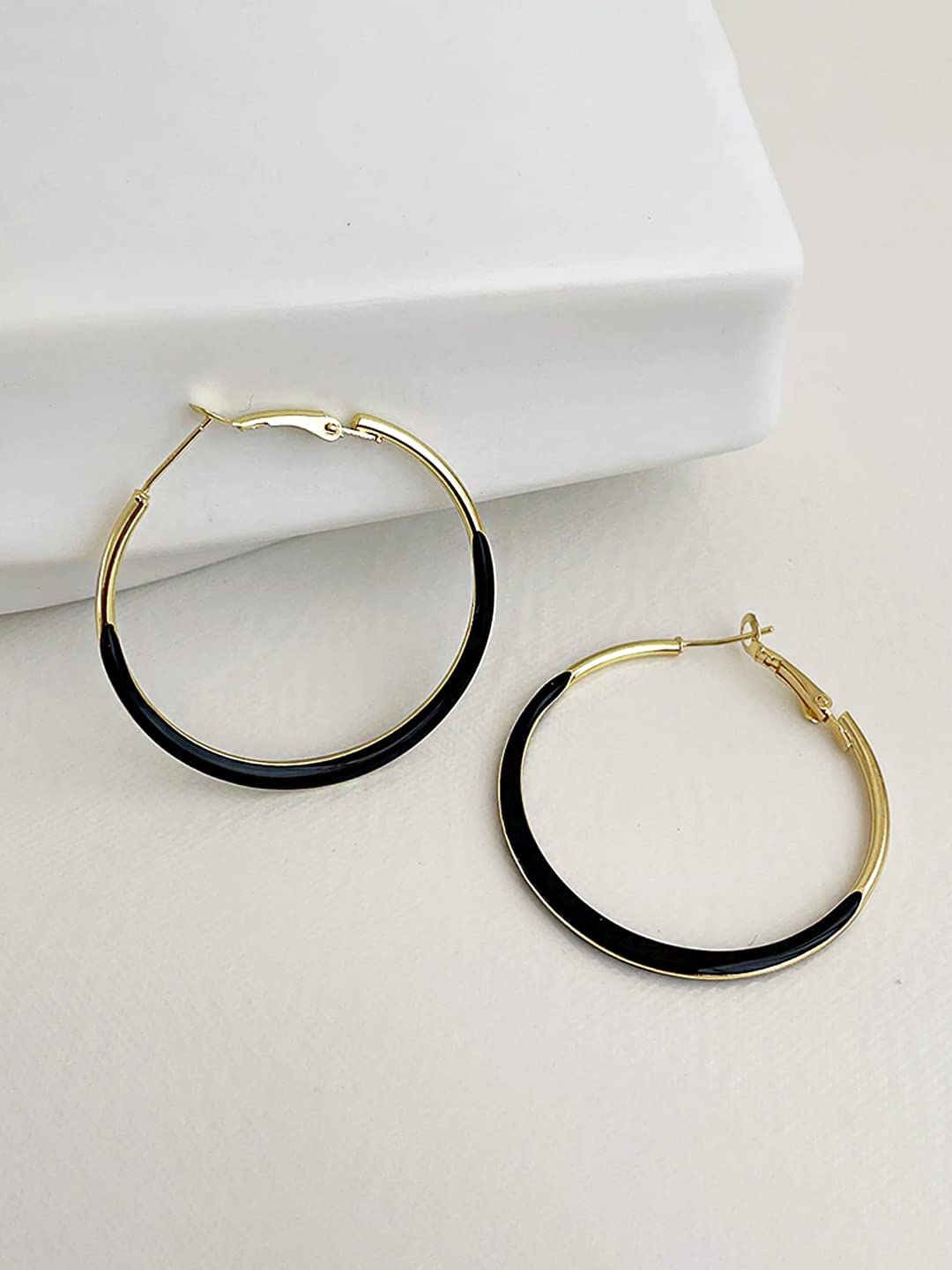 Yellow Chimes Earrings for Women and Girls Hoop Earrings for Girls | Gold Toned Crystal Studded Big Hoop Earrings | Birthday Gift for girls and women Anniversary Gift for Wife