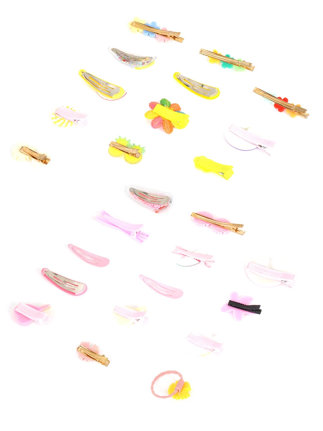 Melbees by Yellow Chimes Hair Clips for Girls Kids Hair Clip Hair Accessories For Girls Cute Characters Pretty Tiny Hair Clips for Baby Girls 28 Pcs Pink Alligator Clips for Hair Baby Hair Clips