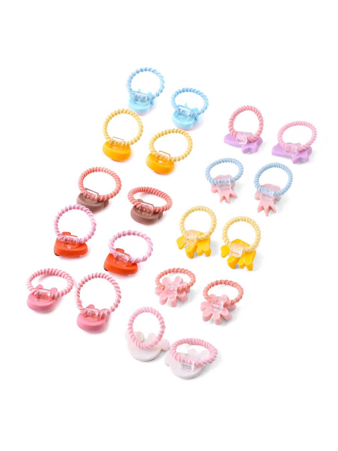 Melbees by Yellow Chimes Rubber Bands for Girls Kids Hair Accessories for Girls Hair Tie 20 Pcs Cute Characters Rubberbands for Kids Ponytail Holder For Baby Girls Toddlers