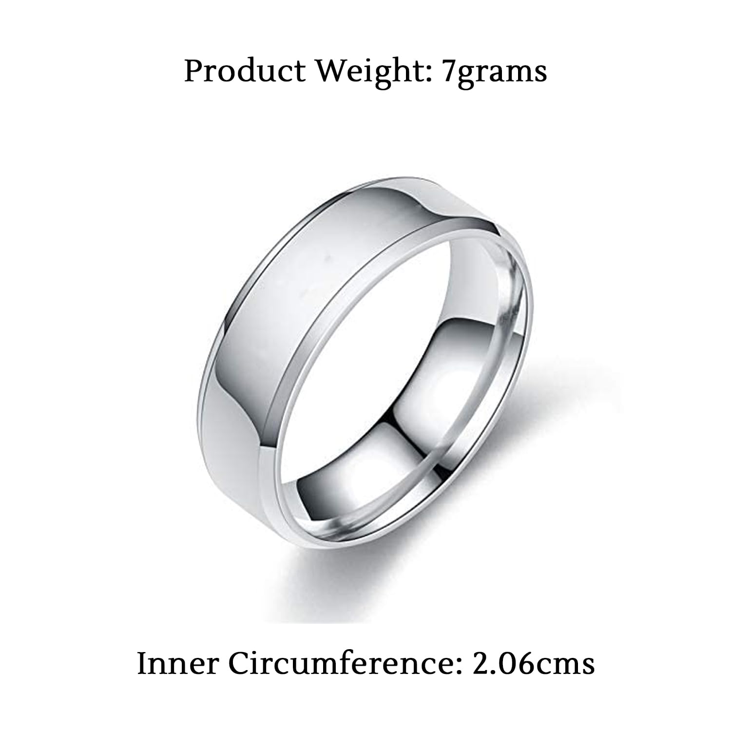 Yellow Chimes Rings for Men Stainless Steel Silver Band Style Ring