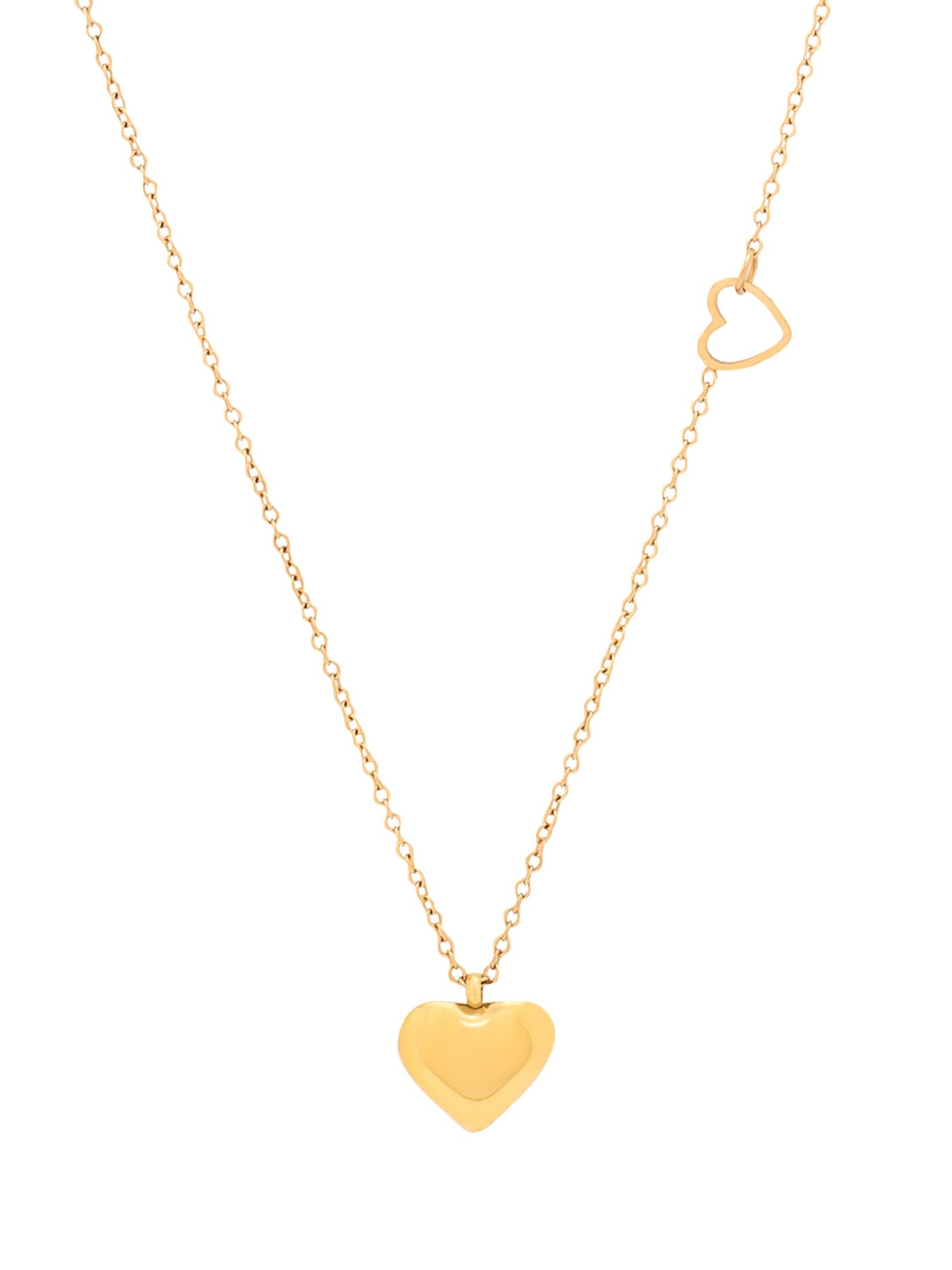 Yellow Chimes Pendant Necklace For Women | Fashion Golden Heart Charm Pendant | Gold Plated Chain Necklace For Girls | Love Heart Shaped Necklace | Birthday Gift for Girls Anniversary Gift for Wife