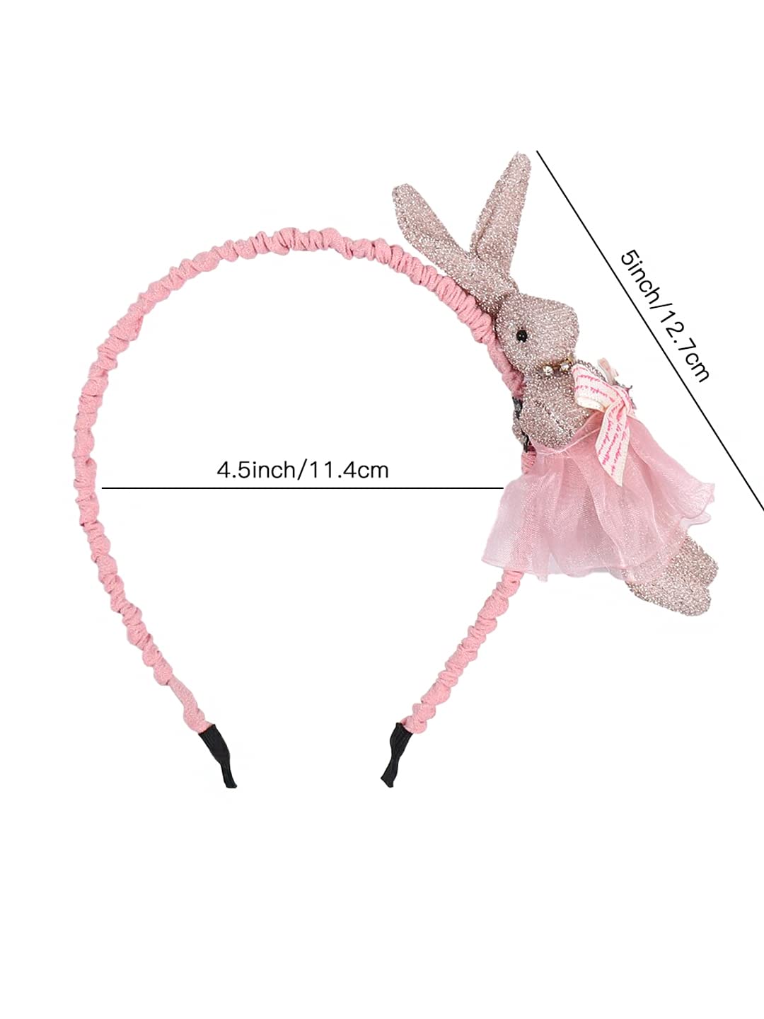 Melbees by Yellow Chimes Hair Bands for Kids Pink Cute Rabbit Hairbands Headbands for Girls Head Bands Hair Accessories for Girls and Kids.