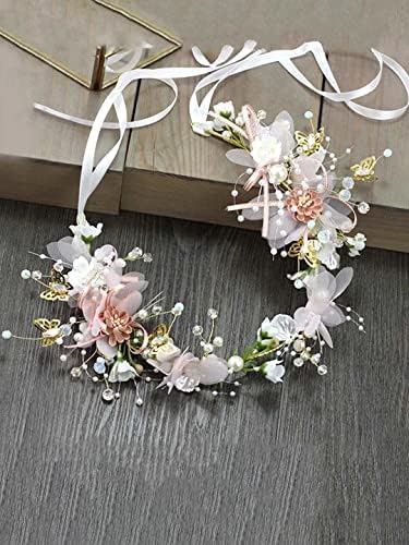 Kairangi Tiara for Women and Girls Floral Hair Vine for Women White Bridal Hair Vine Tiara Headband for Girls and Women Bridal Hair Accessories for Wedding.