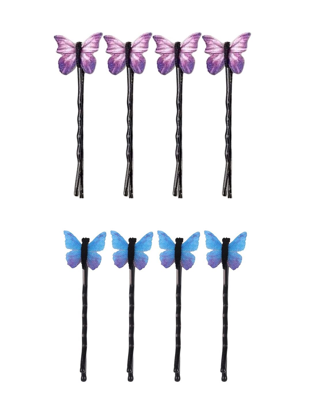 Yellow Chimes Hair Pins for Women Girls Hair Accessories for Women Hair Pin 8 Pcs Crystal Pink Butterfly Bobby Pins for Hair Pins for Girls Bobby Pins fro women Gift for Women and Girls