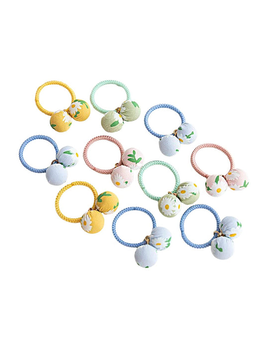 Melbees by Yellow Chimes Hair Rubber Bands for Girls Kids Hair Accessories for Girls Rubberbands Pony Holders 10 Pcs Multicolor Cute Charm Small Ponytail Holders with Storage Box for Girls Kids Teens