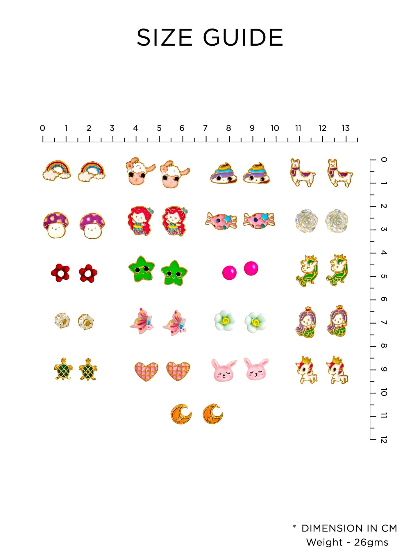 Melbees by Yellow Chimes Stud Earrings for Girls | Multicolor Studs Earring Set | Kids Jewellery Earring Combo Set of 21 Pairs Small Earrings | Birthday Gift for Girls Kids