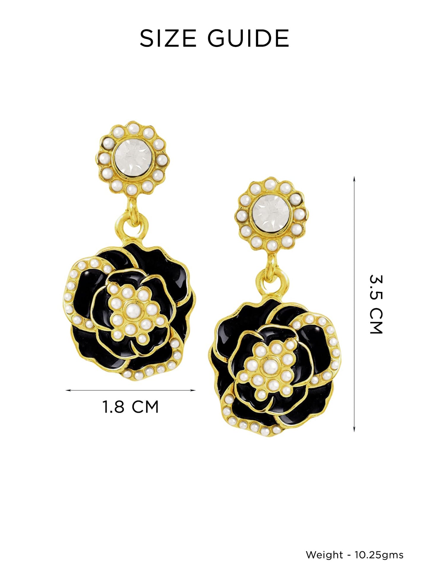 Yellow Chimes Drop Earrings for Women | Fashion Earrings for Girls Black Floral Shaped Drop Earrings | Western Style Women Earrings | Birthday Gift For Women & Girls Anniversary Gift for Wife