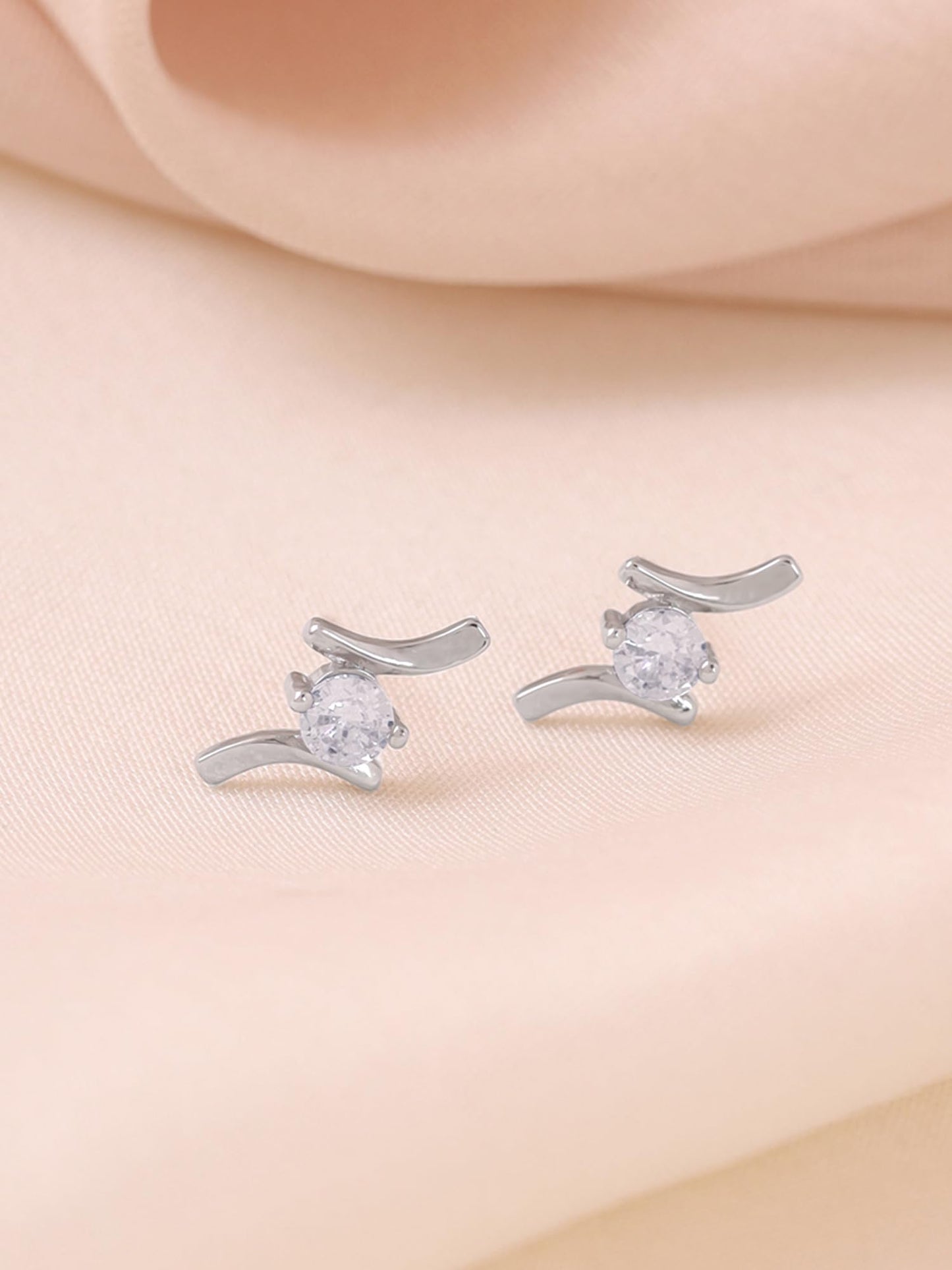 Yellow Chimes Stud Earrings for Women | Fashion Silver Earrings for Girls Crystal Studs Earrings | Rhodium Plated Women Earrings | Birthday Anniversary Gift For Girls Wife