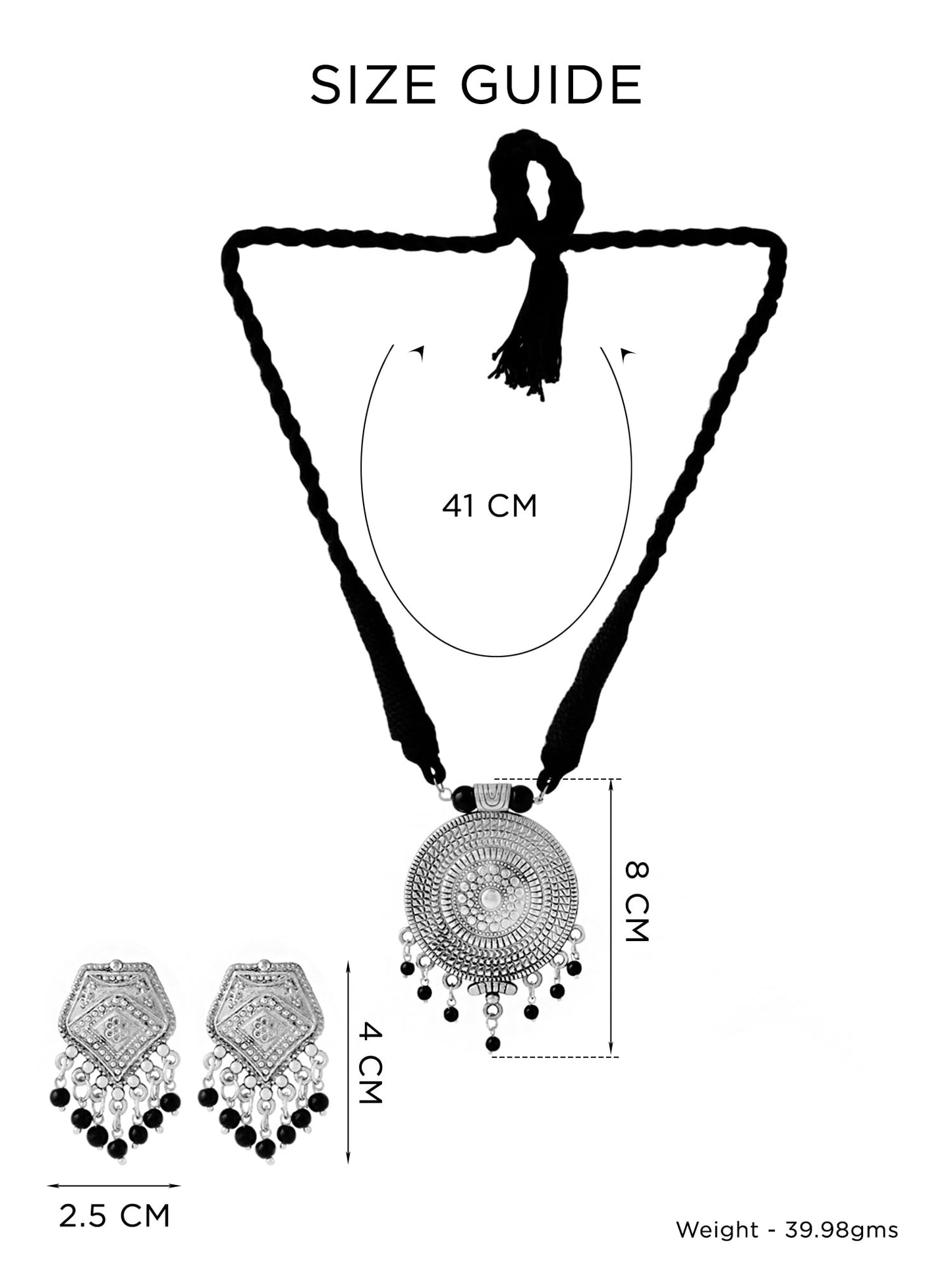 Yellow Chimes Oxidised Silver Jewellery Set For Women | Silver Oxidised Plated Necklace Set for Women | Ethnic Traditional Long Jewellery Sets | Birthday Anniversary Gift for Women Wife