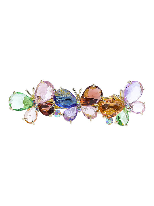 Yellow Chimes Hair Clips for Women Girls Barrette Hair Clips for Women Hair Accessories for Women Butterfly Clips for Women Multicolor Crystal French Barrette Hair Clips for Women and Girls Gifts