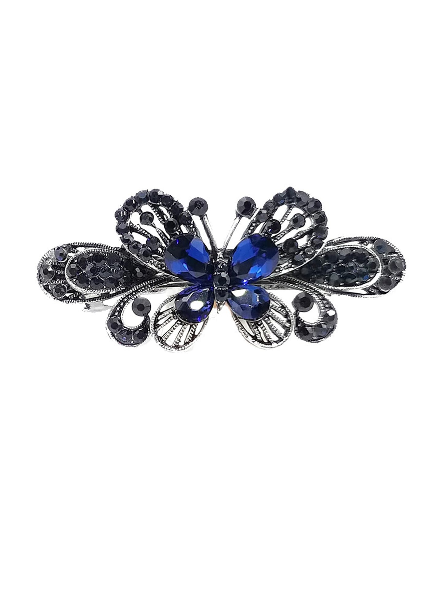 Yellow Chimes Hair Clips for Women Girls Barrette Hair Clips for Women Hair Accessories for Women Butterfly Clips for Women Blue Crystal French Barrette Hair Clips for Women and Girls Gifts For Women