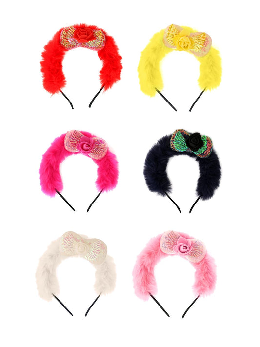 Melbees by Yellow Chimes Hair Bands for Girls Kids Hair Accessories for Girls Baby Hair Band 6 Pcs Combo Multicolor Hairband for Girls Kids Head Bands for Girls Kids & Toddlers