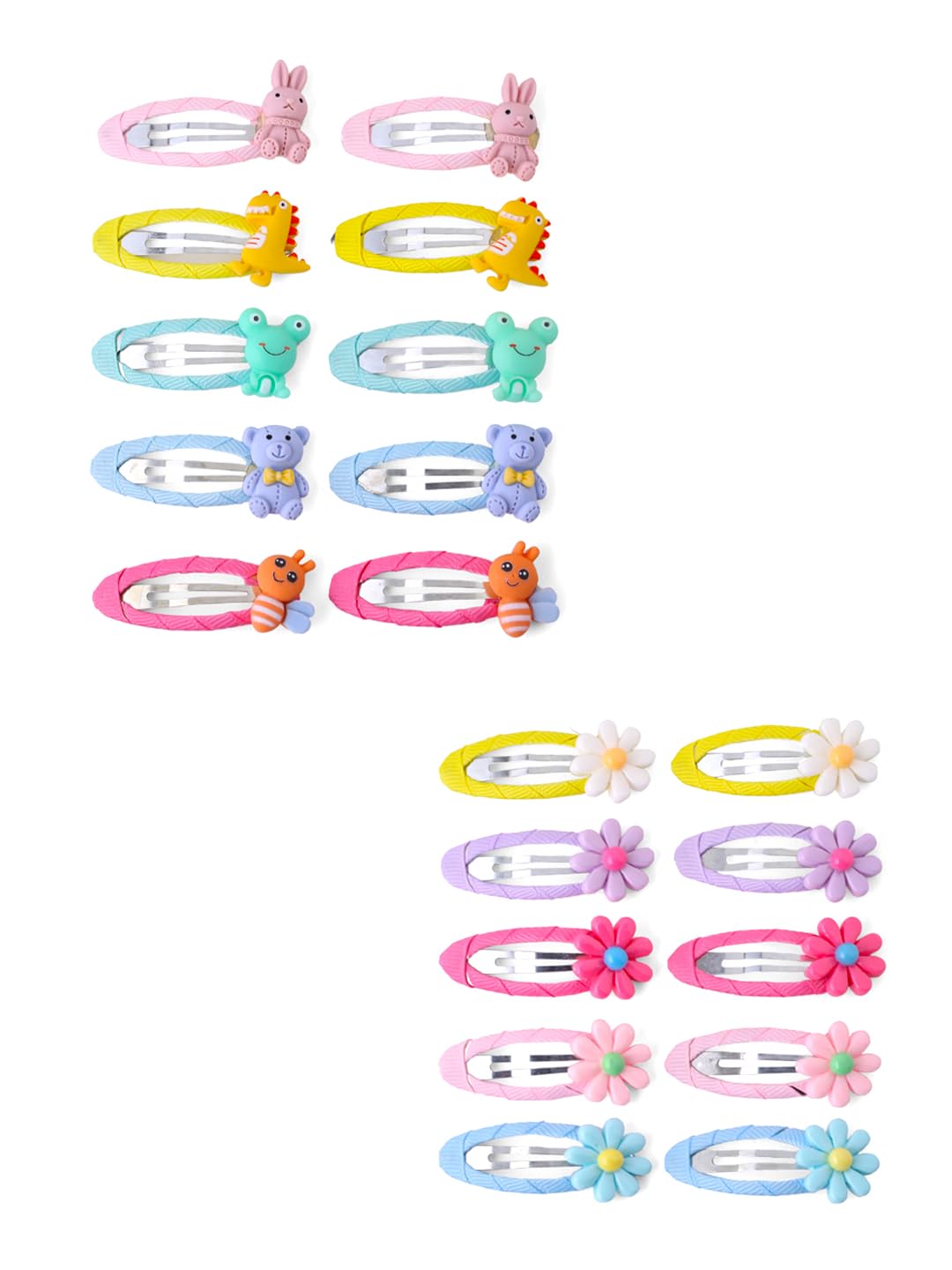 Melbees by Yellow Chimes Hair Clips for Girls Kids Hair Clip Hair Accessories for Girls Set of 20 PCS Cute Characters Tic Tac Clips Snap Hair Clips for Baby Girls Baby Hair Clips For Kids Toddlers.